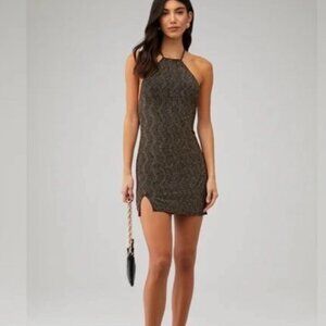 Show Me Your Mumu - casino mini dress in squiggle sparkle knit - SIZE L